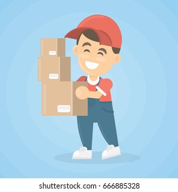 Isolated delivery man.