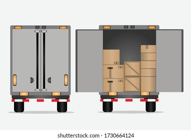 Isolated delivery track. Transport services, logistics and freight of goods. Vector illustration.