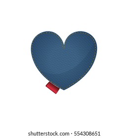 Isolated Denim Heart Design