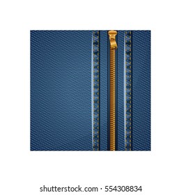 Isolated denim with zipper design