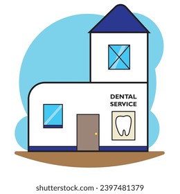Isolated dental service building icon Vector illustration