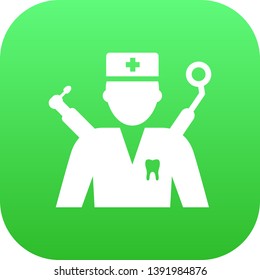 Isolated dentist icon symbol on clean background. Vector orthodontist element in trendy style.