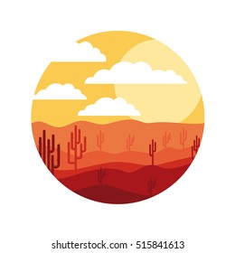Isolated desert landscape design