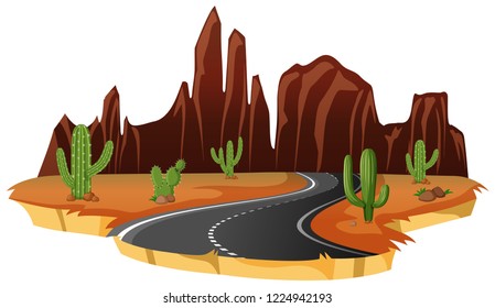 An isolated desert road illustration