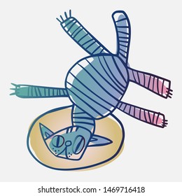 Isolated design with colorful funny astronaut cats on white background. The design is perfectly suitable for clothes design, children s decoration, stickers, stationary.