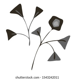 Isolated design of decorative silhouettes of abstract forms. The design is perfectly suitable for clothes design, children decoration, stickers, stationary, tattoos.