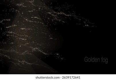 Isolated design element, abstract chaotic tinsel pattern on black background