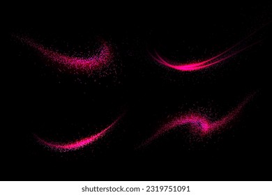 Isolated design element with red arc, set