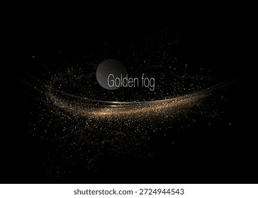 Ein isoliertes Design-Element, ein glänzender goldener Zinnbogen