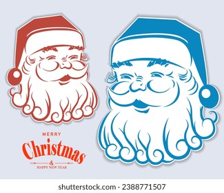 Elemento de diseño aislado, silueta de Santa Claus.