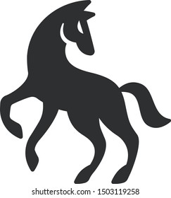 Isolated design from silhouette of a horse with its hands in the air looking backward. Awesome for luxury and elegant business.
Vector file.