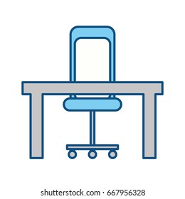 isolated desk and chair