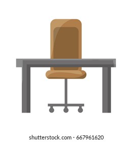isolated desk and chair