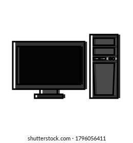 Icono de computadora de escritorio aislado. Equipo de tecnología - Ilustración de vectores
