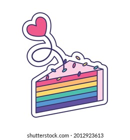Isolated dessert with heart shape and lgbt colors Vector