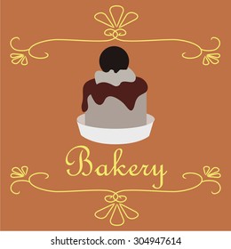 Isolated dessert on a colored background. Vector illustration