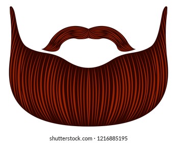 Isolated detailed beard image. Vector illustration design
