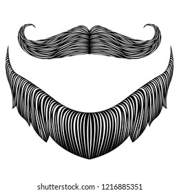 Isolated detailed beard image. Vector illustration design
