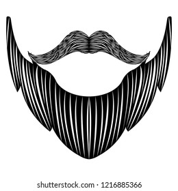 Isolated detailed beard image. Vector illustration design