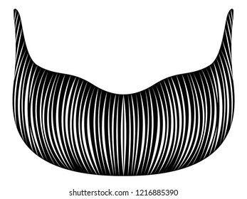 Isolated detailed beard image. Vector illustration design