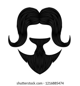 Isolated detailed beard image. Vector illustration design