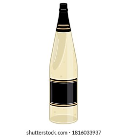 Isolated detailed champagne bottle. Alcoholic beverage - Vector