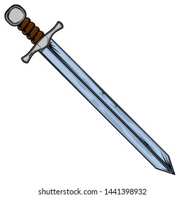 Isolated Detailed Colored Tattoo Of A Sword - Vector