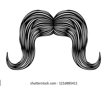 Isolated detailed mustache image. Vector illustration design