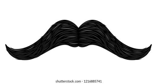 Isolated detailed mustache image. Vector illustration design