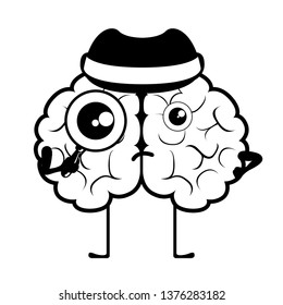 Isolated detective brain cartoon. Vector illustration design