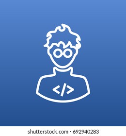 Isolated Developer Outline Symbol On Clean Background. Vector Programmer Element In Trendy Style.