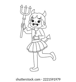 Isolated devil draw costume vector illustration
