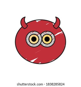 Isolated devil face cartoon. Halloween season icon - Vector