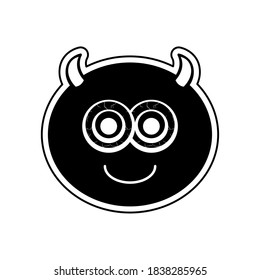 Isolated devil face cartoon. Halloween season icon - Vector