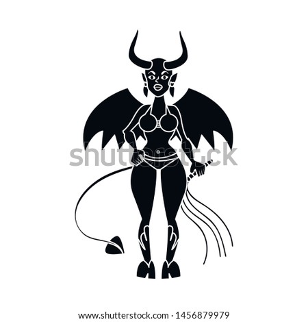 Isolated devil girl object icon. Devil and satan vector icon for stock.