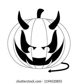 Isolated devil halloween pumpkin icon. Vector illustration design