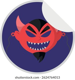 Isolated devil icon halloween logo cartoon illustration