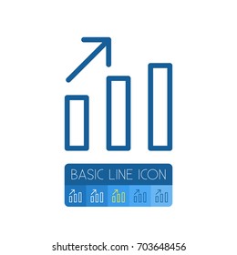 Isolated Diagram Outline. Line Graph Vector Element Can Be Used For Line, Graph, Growing Design Concept.