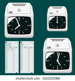 Isolated dial clock time recorder  on transparent background.
