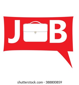 Isolated dialog box with text for a job search