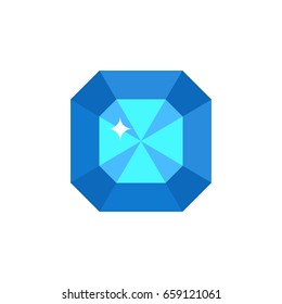 Isolated Diamond Flat Icon. Brilliant Vector Element Can Be Used For Diamond, Brilliant, Gem Design Concept.