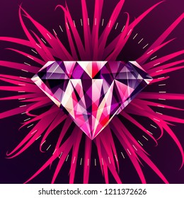 Isolated diamond. Icon. Eps10 vector.