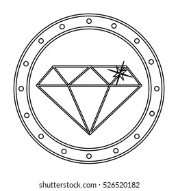 Isolated diamond inside seal stamp design