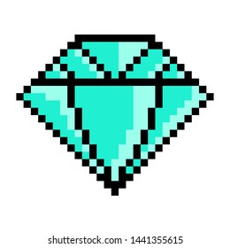 Vector Pixel Diamonds Pixel Art Style Stock Vector (Royalty Free ...