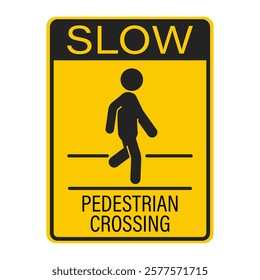 Isolated diamond Slow Speed sign of pictogram man walking on walk lane, for cross walk of pedestrian walkway line