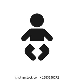 Isolated diaper wearing baby icon,  Bathroom baby changing station sign