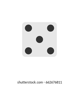 Isolated Dice Flat Icon. Backgammon Vector Element Can Be Used For Gambling, Dice, Backgammon Design Concept.