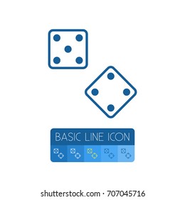Isolated Dice Outline. Die Vector Element Can Be Used For Die, Dice, Luck Design Concept.