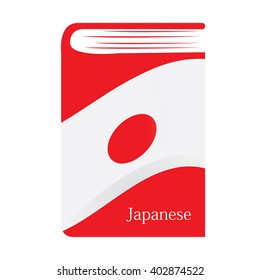 Isolated dictionary with the japanese flag and text on a white background