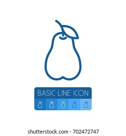 Isolated Diet Outline. Healthy Vector Element Can Be Used For Diet, Healthy, Pear Design Concept.